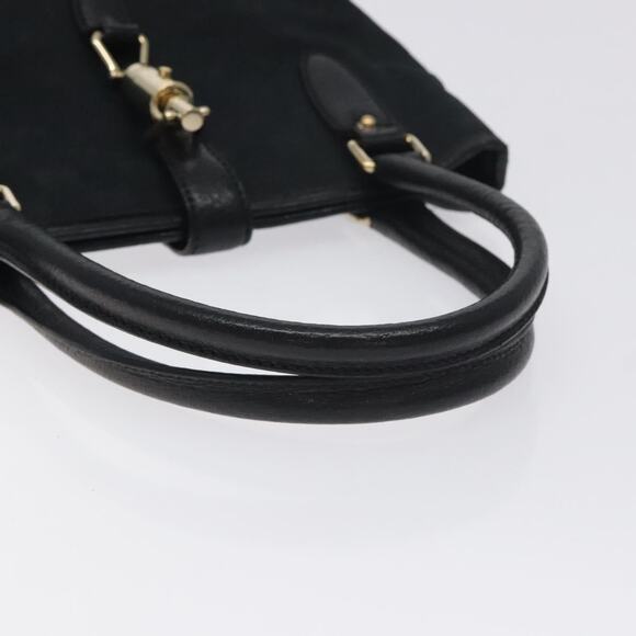 GUCCI GG Canvas Jackie Hand Bag Black Silver - Picture 7 of 16